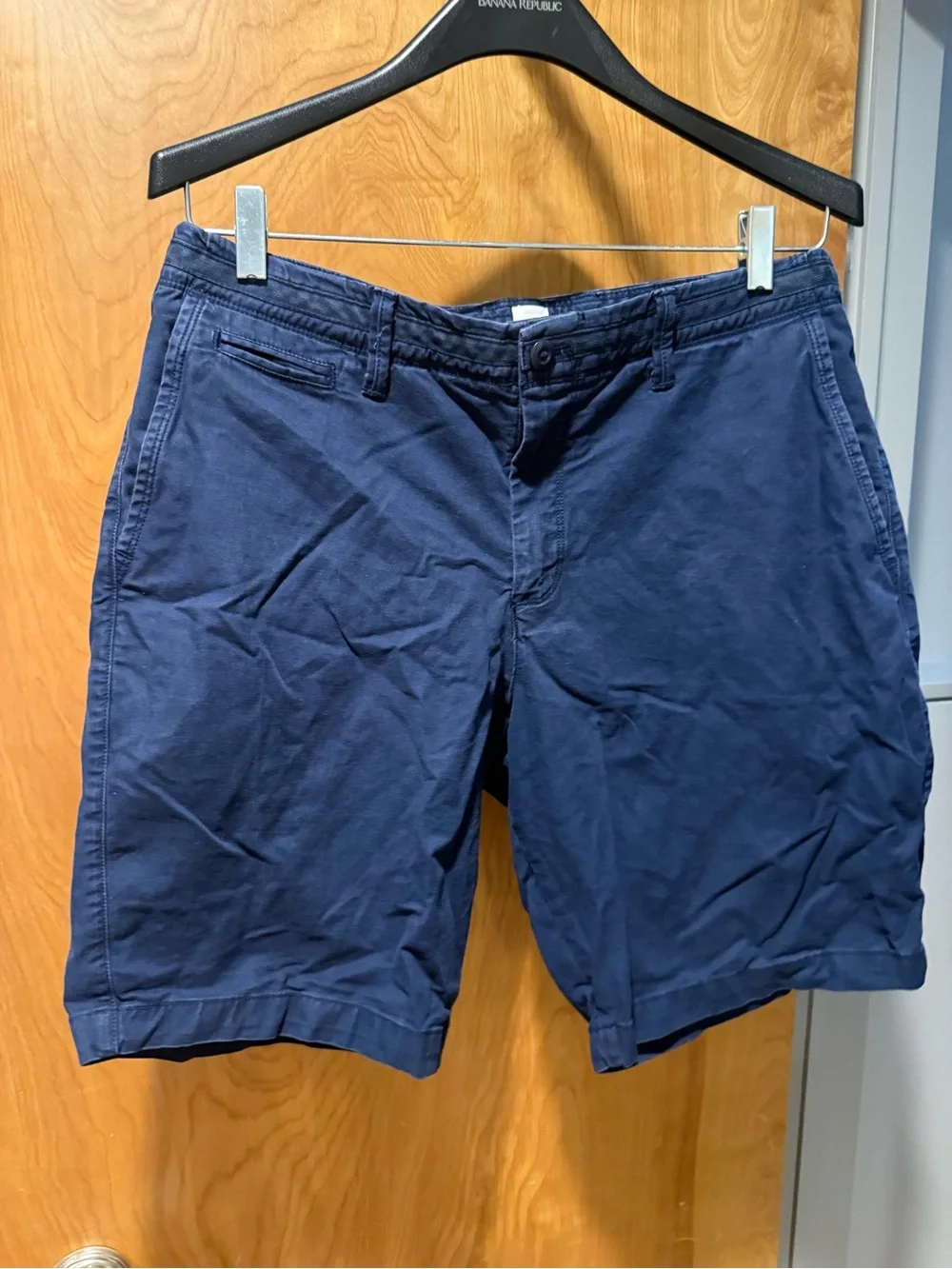 GAP Navy Flat Front Cotton Chino Shorts